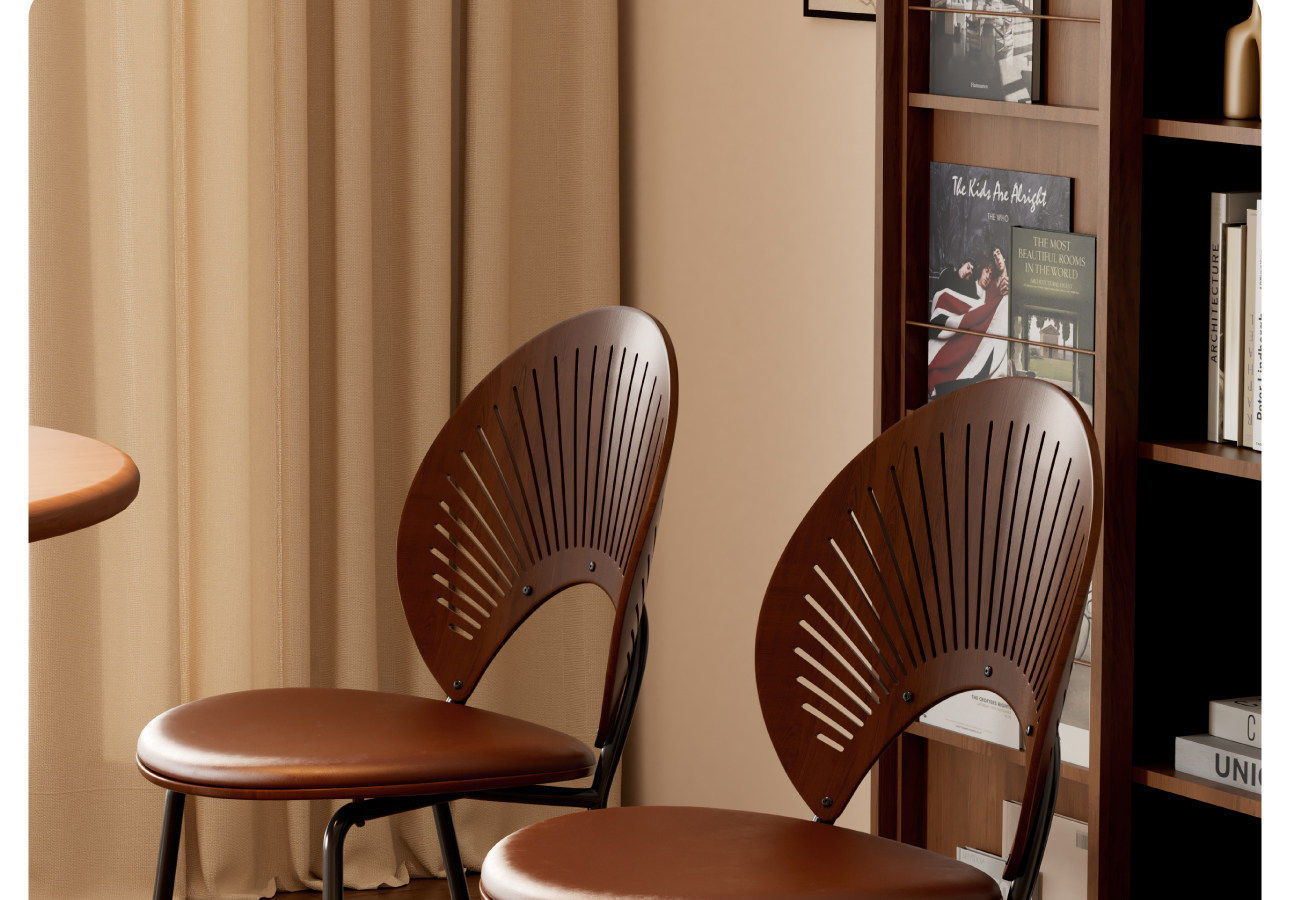 Dining chairs, solid wood coffee chairs, vintage backrests, dining tables, chairs, simple kitchens for home use, dining negotiations, leisure, shell chairs