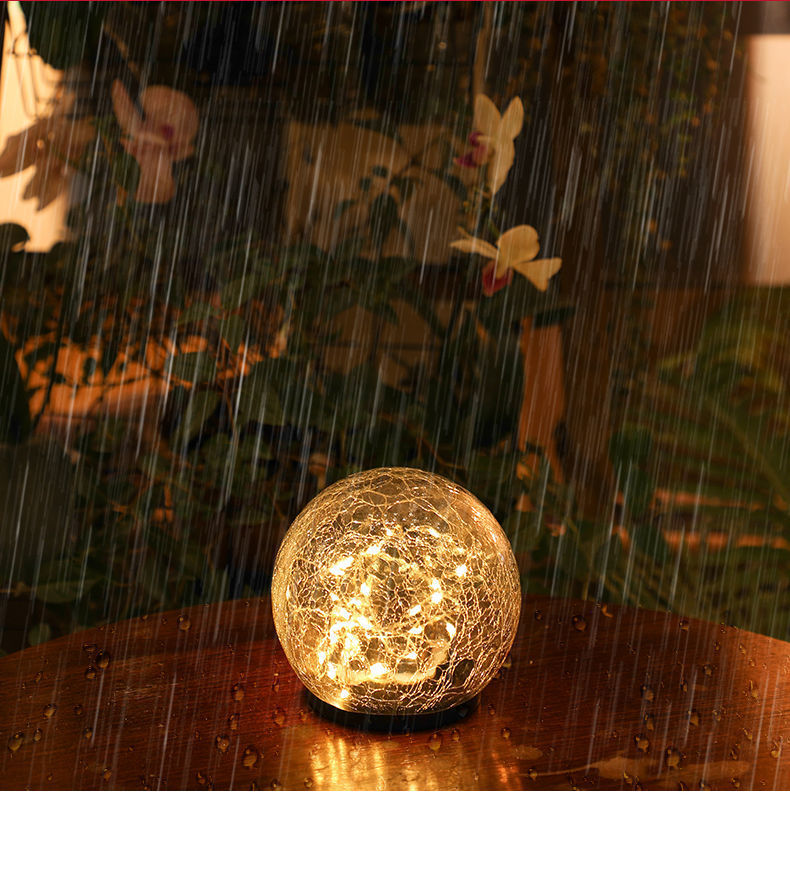 Solar powered ice hockey ground lamp, lawn plug-in lamp, outdoor courtyard garden, step atmosphere decoration, LED crack light