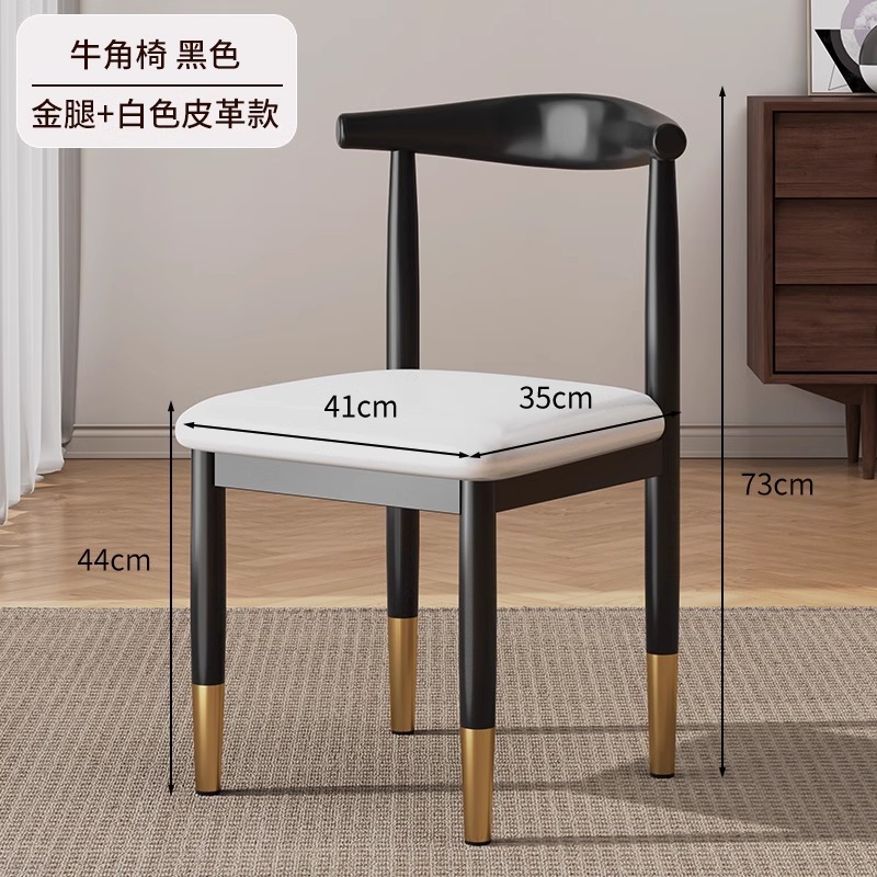 Dining chairs for home use, Nordic backrest chairs, desks, modern and minimalist dormitories, university dining rooms, iron horn chairs