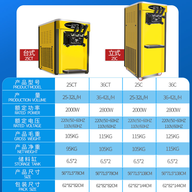 麦乐康冰淇淋机商用落地全自动雪糕机奶茶店水吧台冰激凌机圣代
