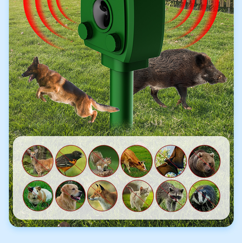 Solar powered rodent repellent, outdoor animal repellent, household courtyard ultrasonic repellent, yellow weasel repellent, snake repellent, bird repellent