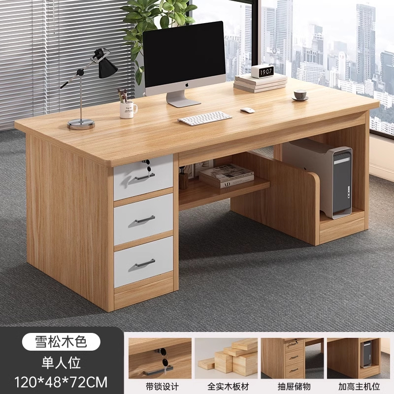 Office desk boss desk 2026 new light luxury simple office desk with drawers, employee position, leader computer desk
