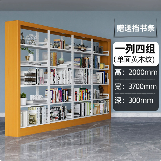 Steel bookshelf, book reading rack, household book storage rack, archive storage rack, double-sided data rack, minimalist design