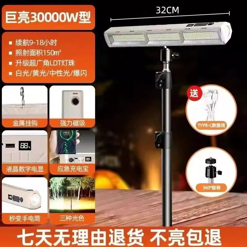 户外led露营灯野营灯照明灯防水应急灯超亮长续航手机充电多功能