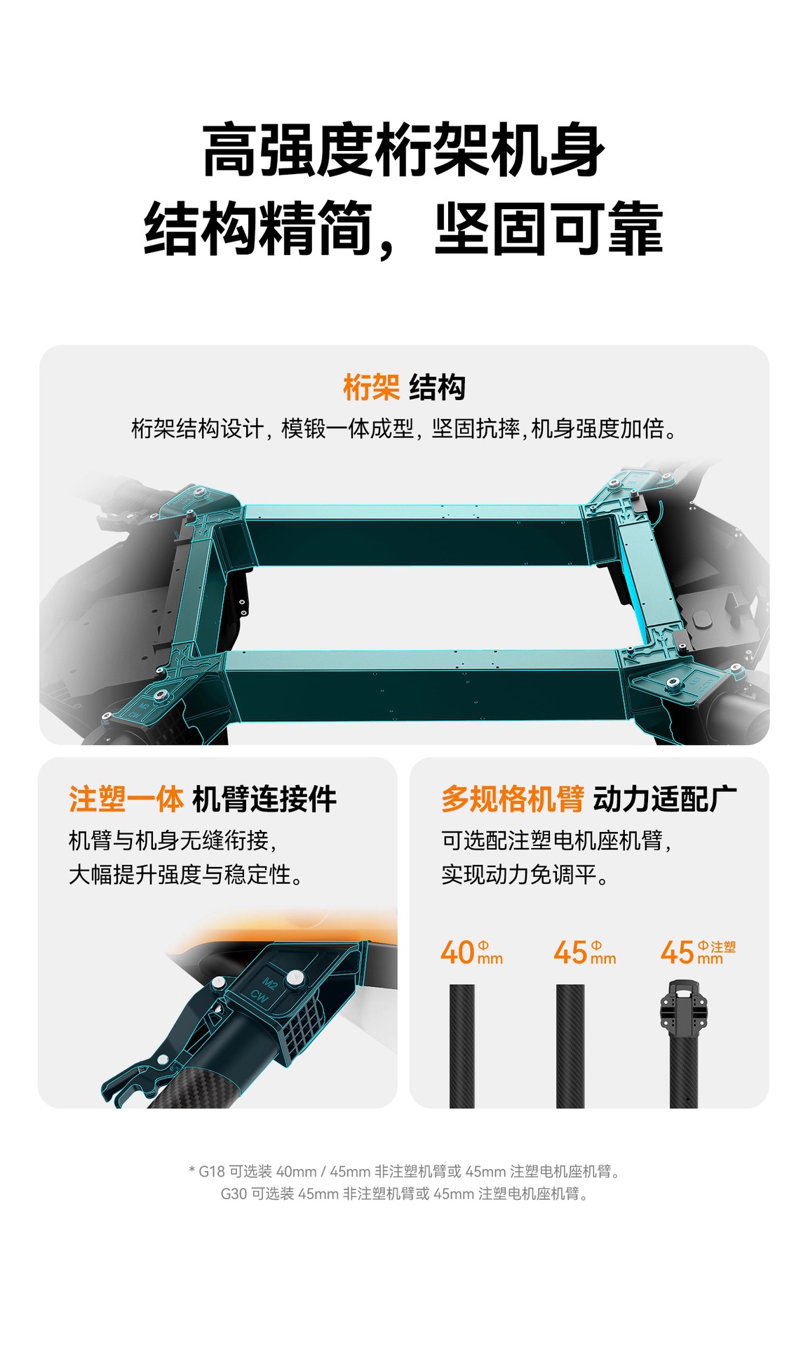 翼飞特G18四轴20L农业植保无人机机架打药喷洒框架20kg载重