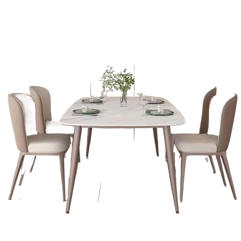 Light luxury and minimalist rock slab dining table, small-sized household, rectangular Beile chair, kitchen, living room, Moran purple dining table and chairs