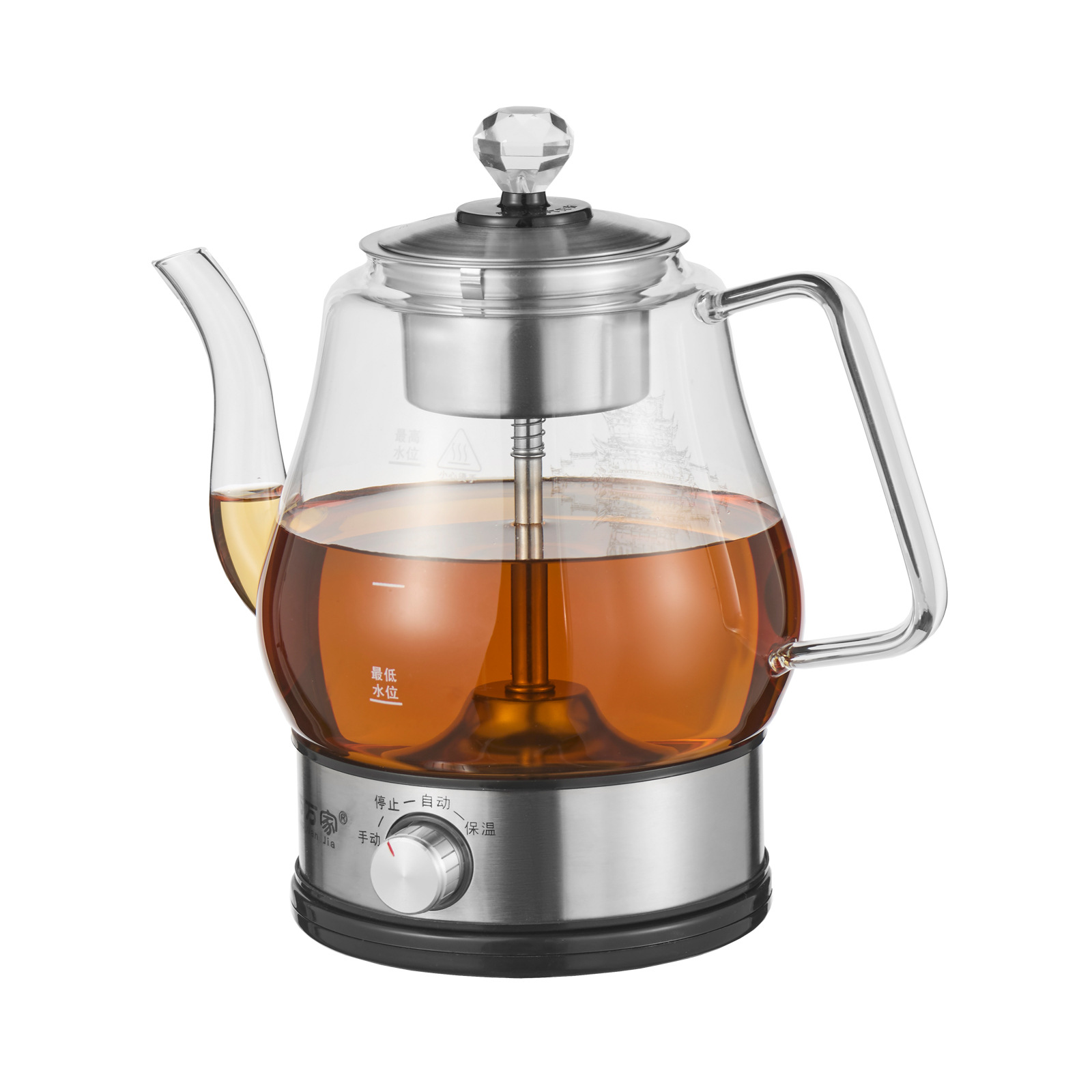 Электрический чайник-пивовар WanSmart QWJ-01A из боросиликатного стекла 1.5л