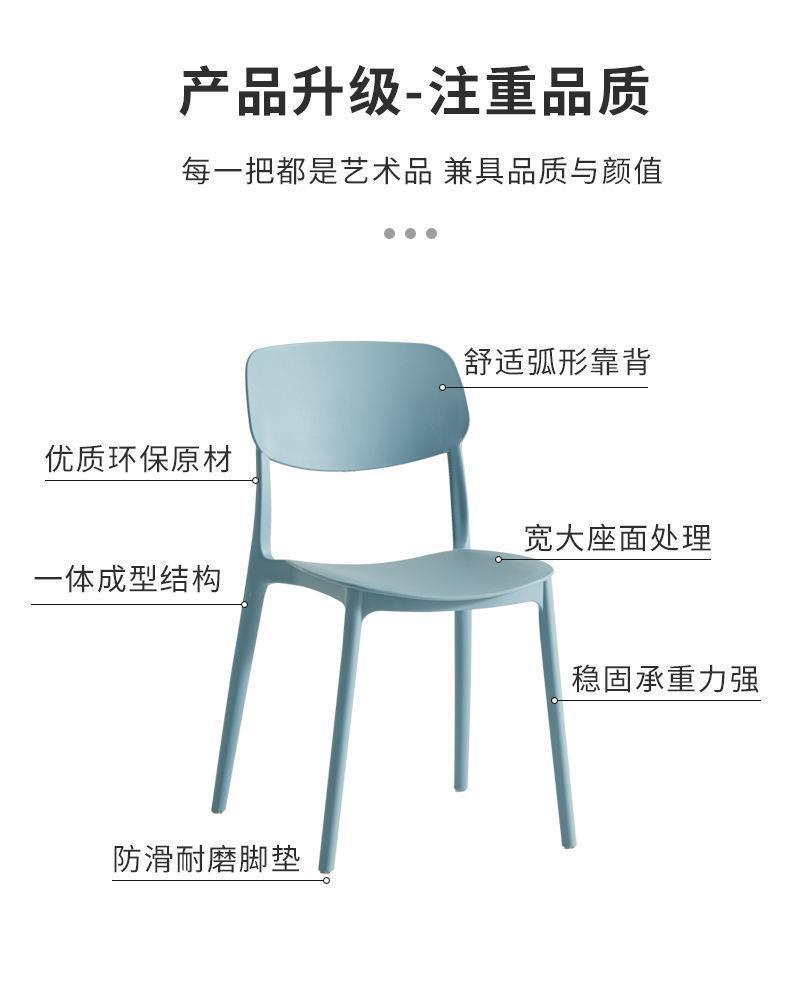 Light luxury backrest dining chair feels comfortable for home use, thick and comfortable for prolonged sitting, plastic stool, Nordic internet celebrity business dining table and chair