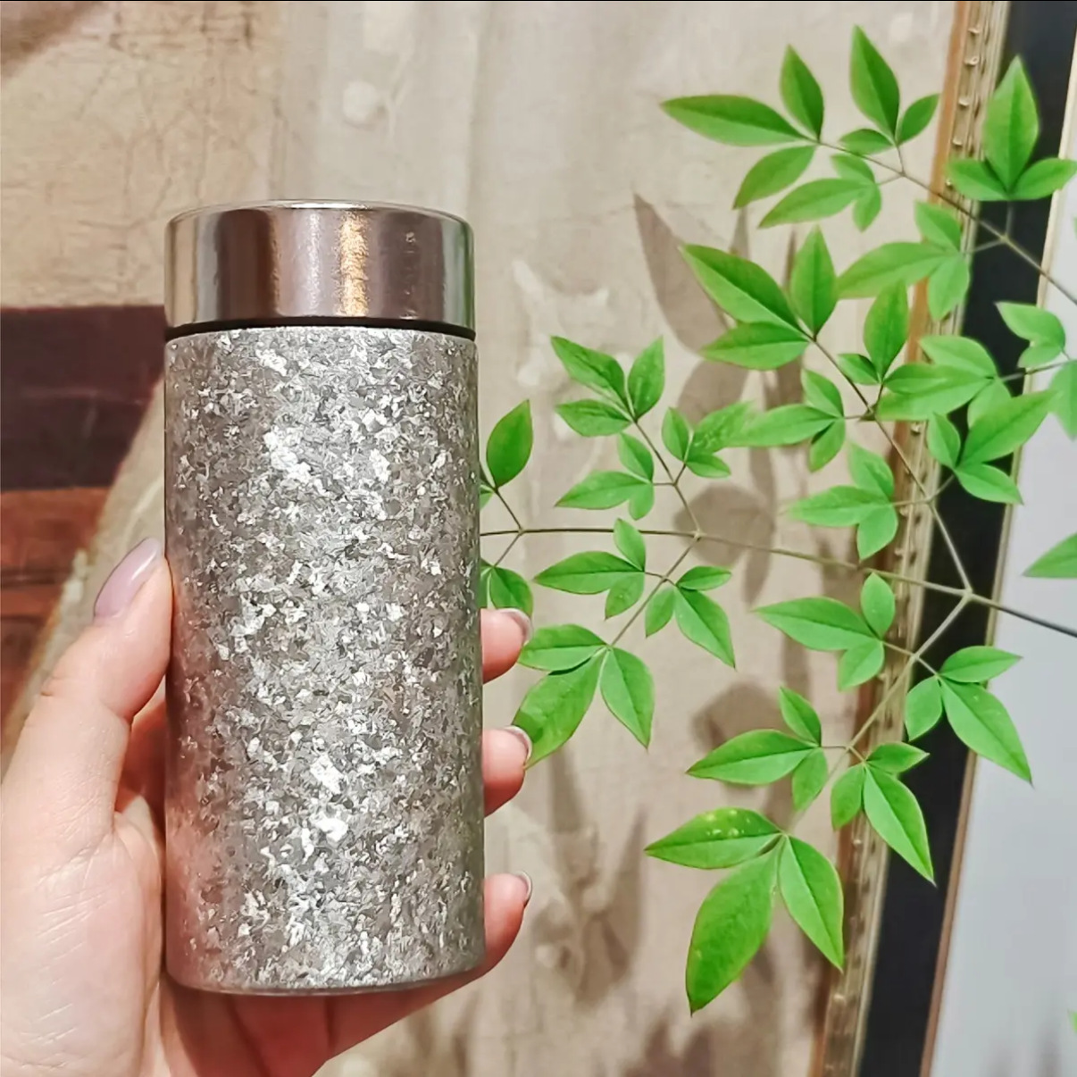 Pure titanium insulated cup, pocket cup, large ice flower portable water cup, 200ml ultra light titanium baby and children's gift