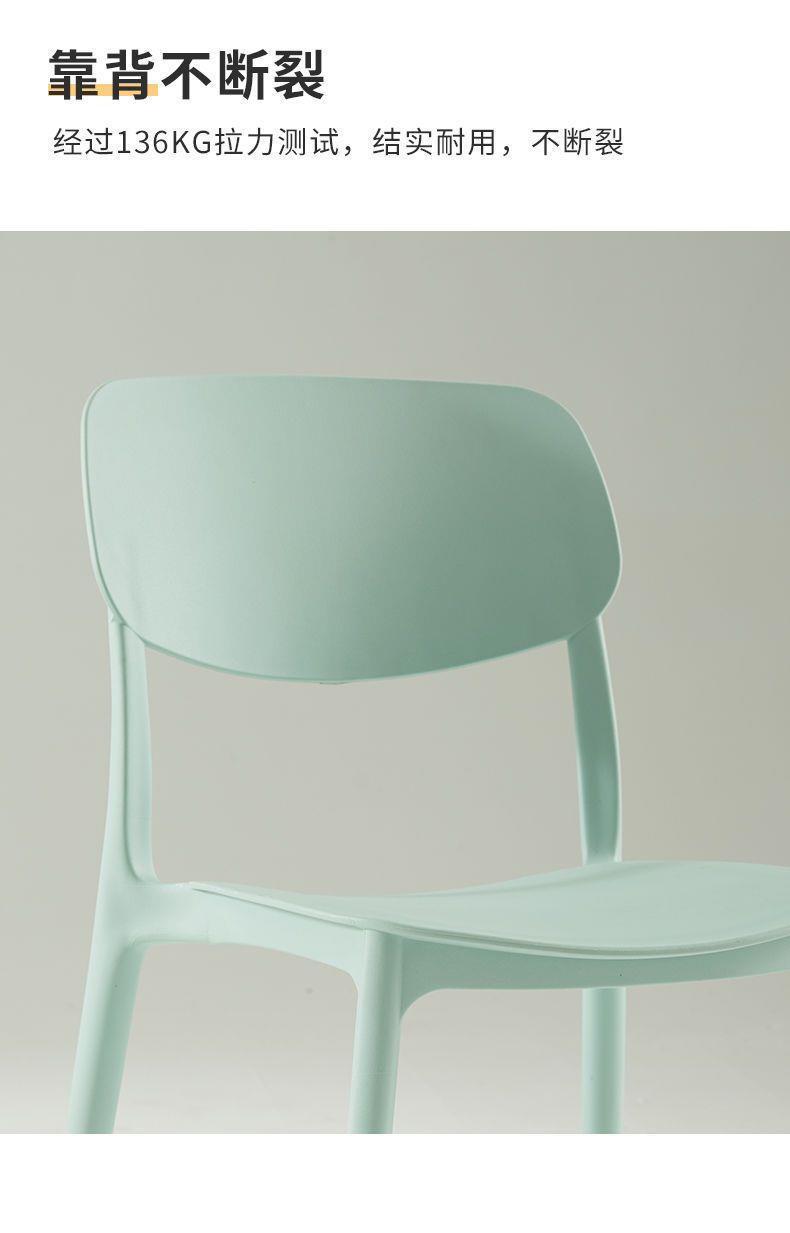 Light luxury backrest dining chair feels comfortable for home use, thick and comfortable for prolonged sitting, plastic stool, Nordic internet celebrity business dining table and chair