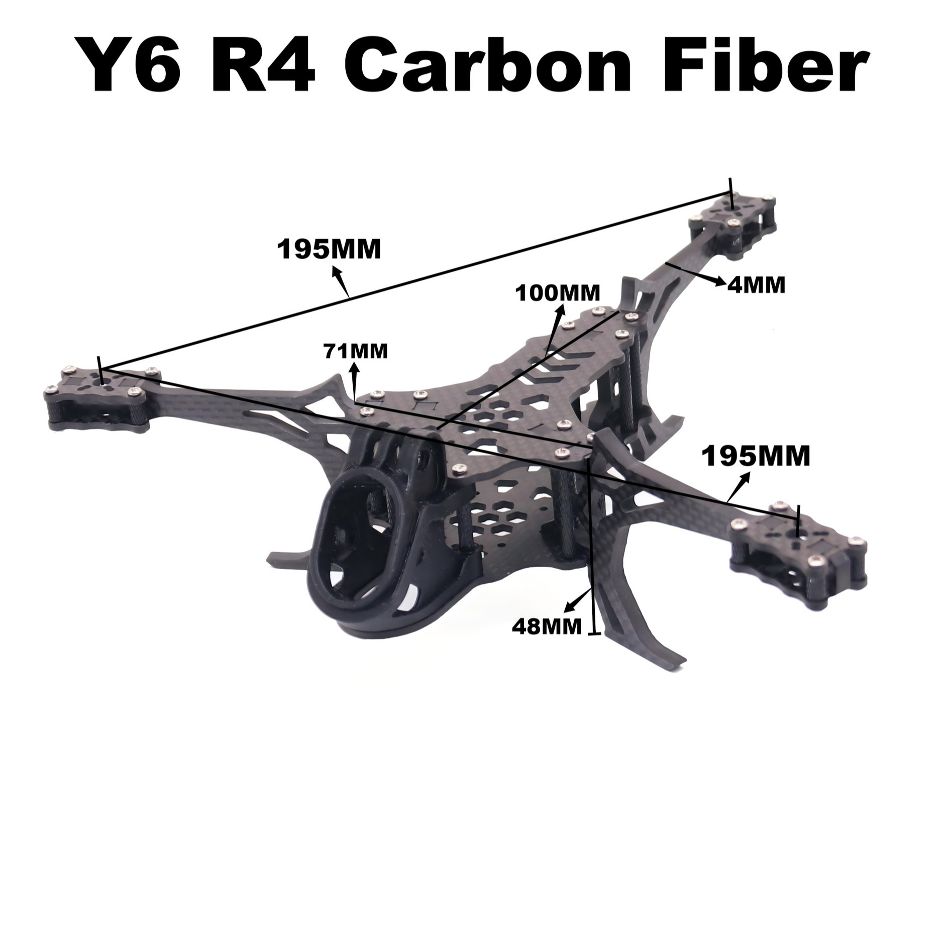 Bo Cube Y6R4 4-inch FPV drone frame kit carbon fiber racing drone quadcopter