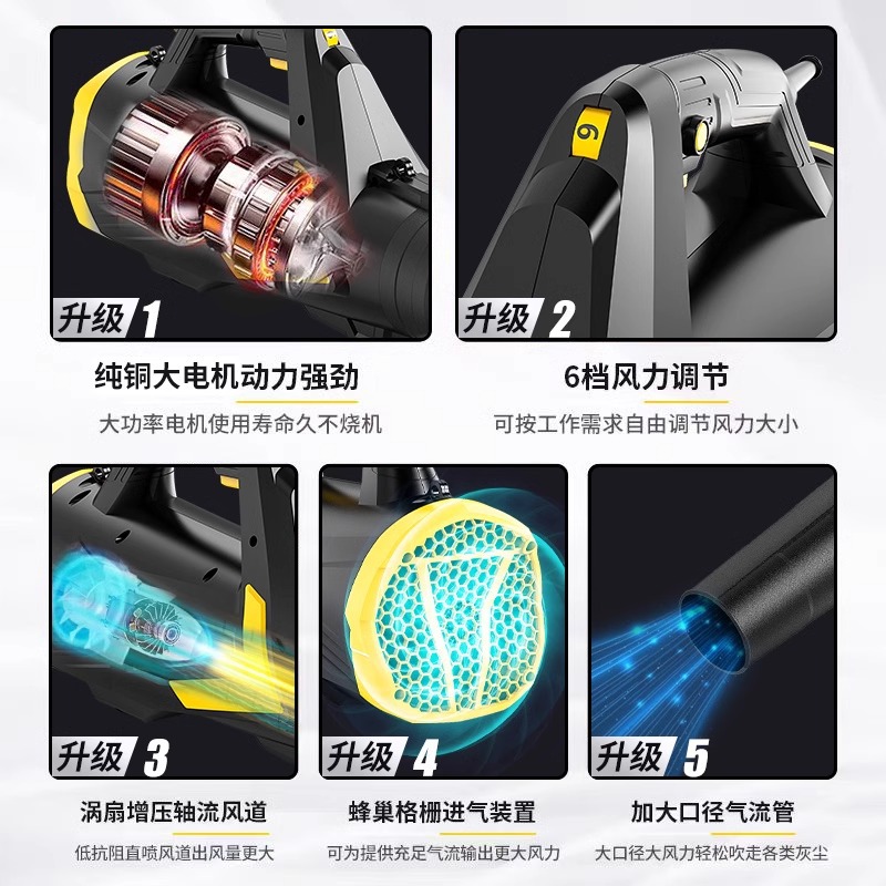 Blowing dust with a blower, high-power industrial 220V storm gun, household hair dryer, powerful leaf and snow blower