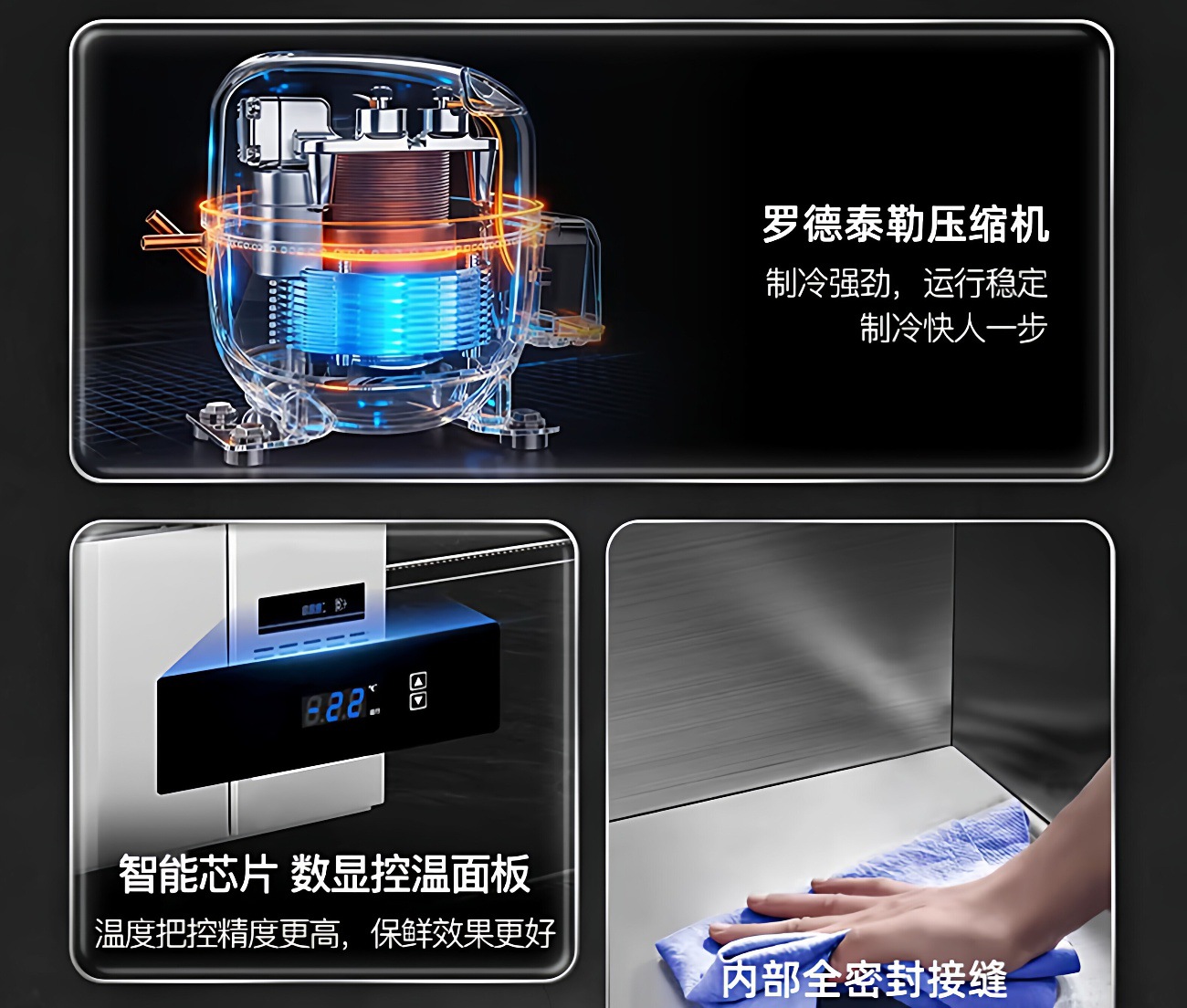 Commercial refrigeration workbench, refrigerator operating table, stainless steel freezer, flat freezer, milk tea shop, fresh-keeping kitchen freezer