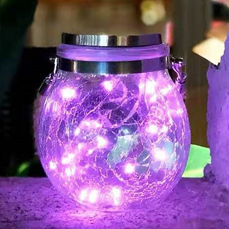 Solar powered cracked lights, outdoor courtyard gardens, internet famous small courtyard landscaping, balcony atmosphere decoration, hanging tree lights