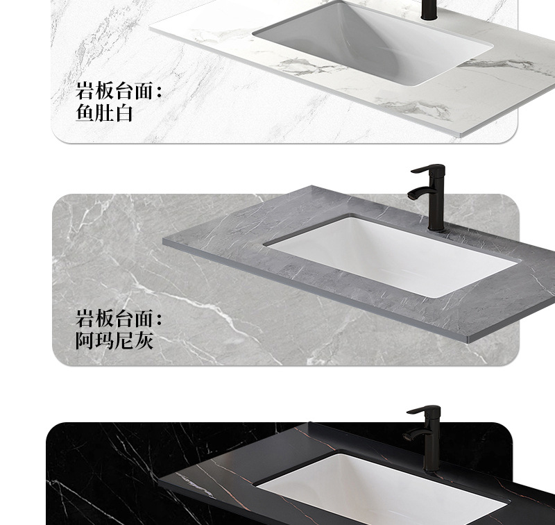 Honeycomb aluminum drawer bathroom cabinet ceramic integrated basin fully sealed mirror cabinet washbasin cabinet combination washbasin cabinet