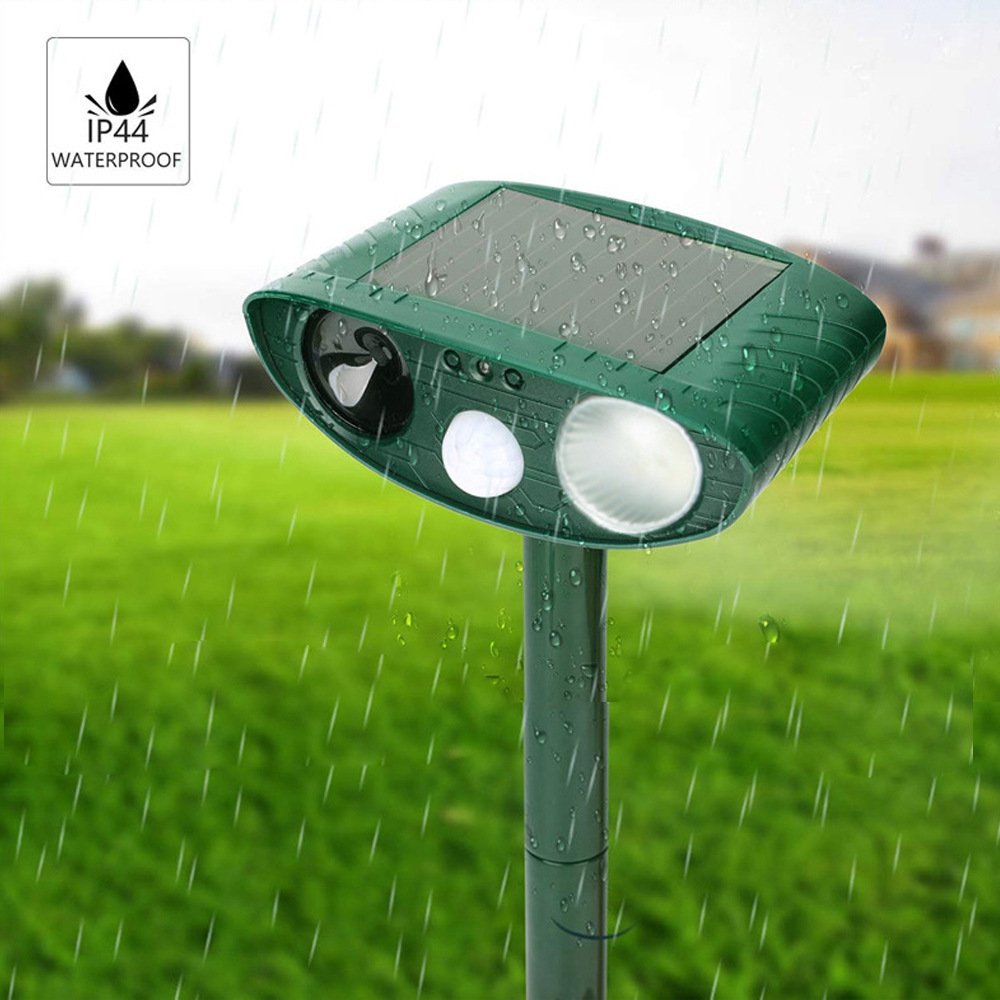 Multi functional outdoor solar ultrasonic animal repellent, mouse repellent, bird repellent, cat and dog repellent