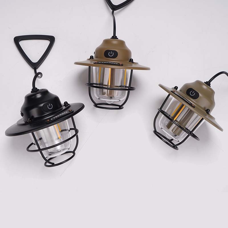 Cyberbee Retro Camping Light Camping Light Typec Rechargeable Portable Light Unlimited Dimming Outdoor Pendant Light Emergency