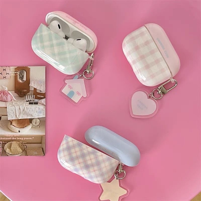 Personalized Ins, niche color blocking grid pattern, Apple's new AirPods, spro3 Bluetooth earphones, 4th generation protective case, 3rd generation 2