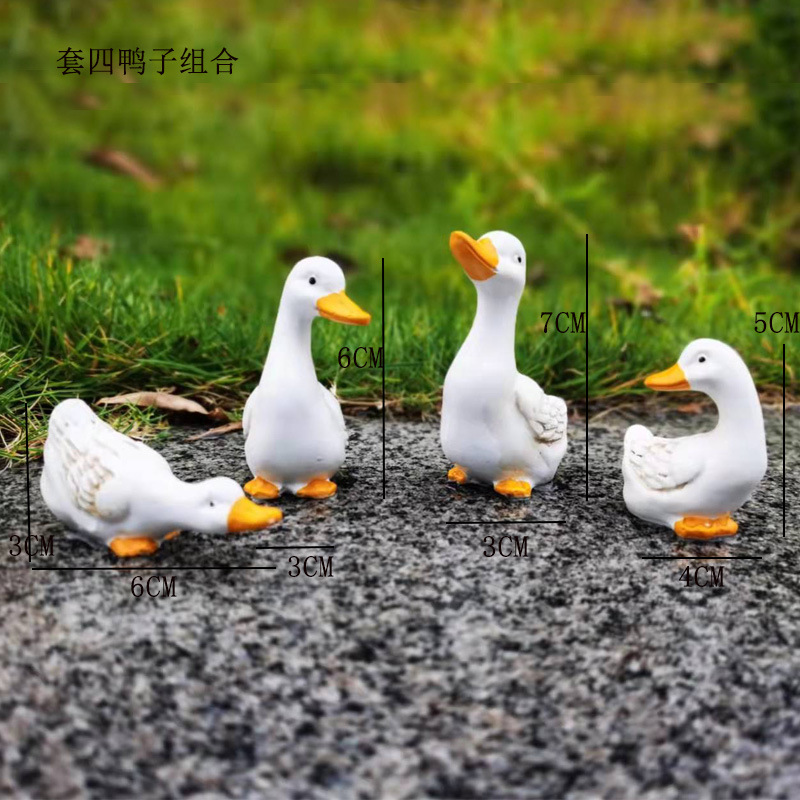 Courtyard rockery, water pool, duck resin ornaments, outdoor garden landscaping, micro landscape, fish pool, water scenery, animal decorations