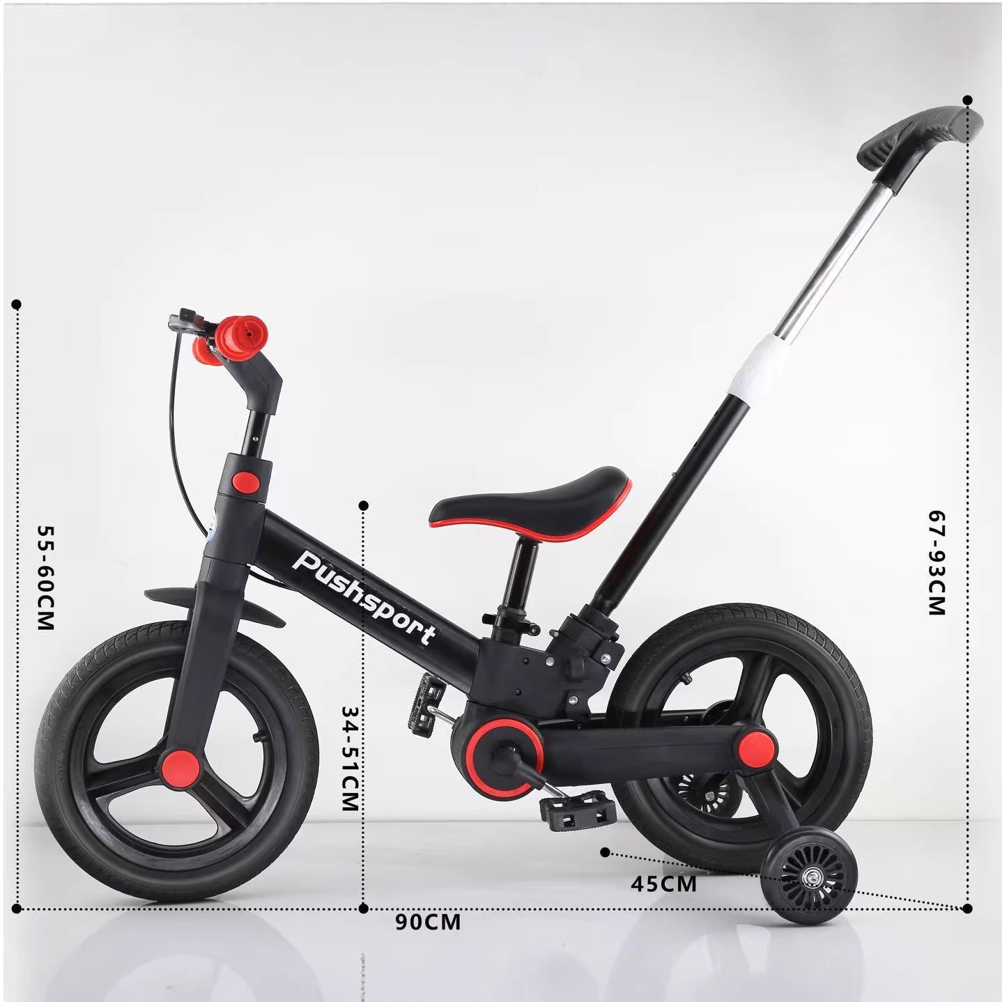 Foreign trade multifunctional children's folding tricycle two in one balance bike with handbrake pedal for children's baby bicycle