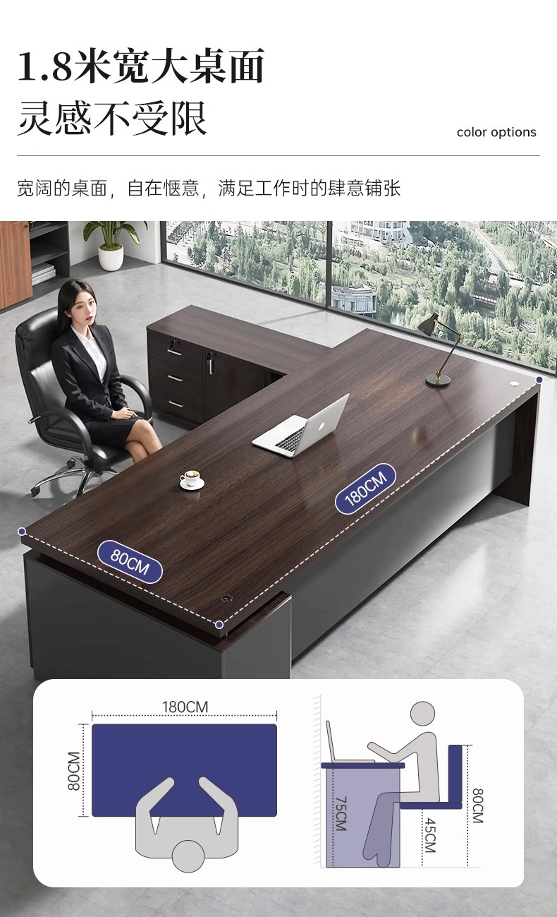 Office desk, boss's desk, office desk and chair combination, simple and modern, employee seat, single or double person, computer desk, workbench
