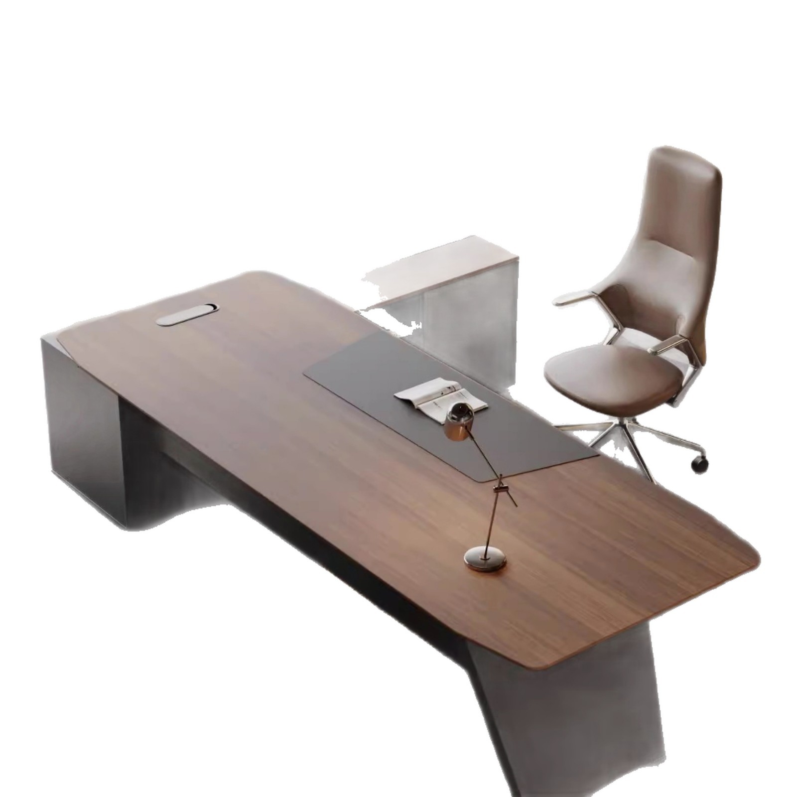 Boss's desk, office desk, large shift desk, office furniture, desk and chair combination, light luxury, high-end feeling, modern simplicity, one person workstation