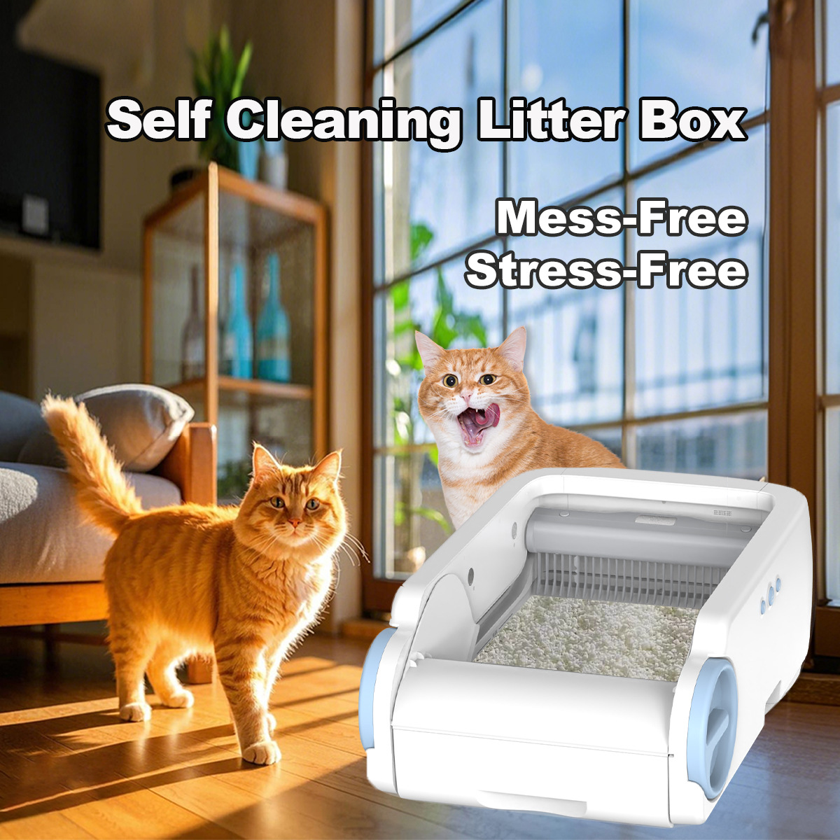 Автоматическая какашка кошачья песчаная лотка Pet Cat Smart Cat Mrate Оборудование для очистки бокса Anti-Splash Cat Toilate Control