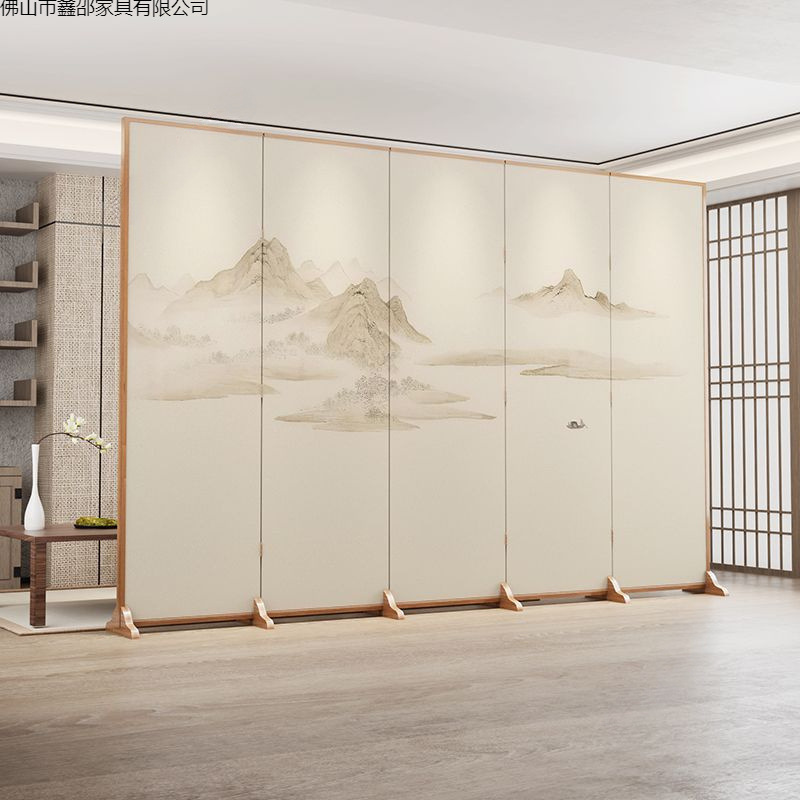 Simple modern Chinese style screen partition, living room covering, entrance office, hotel foldable folding electric fan