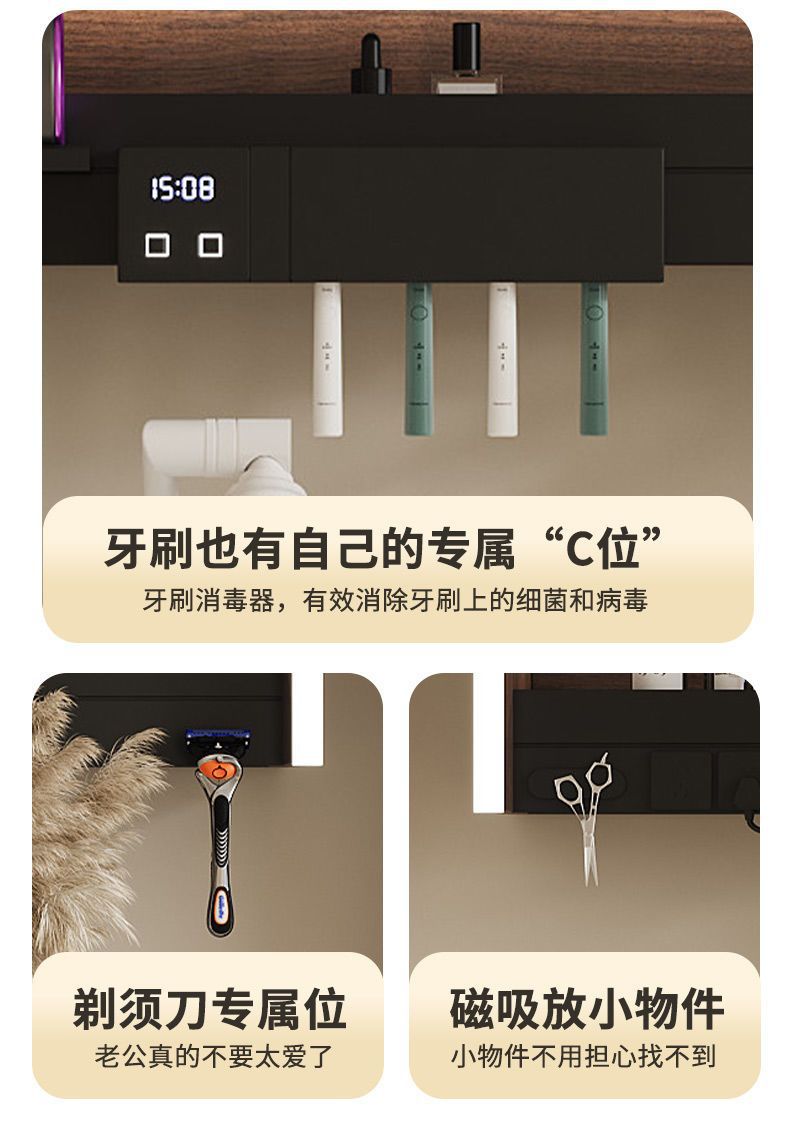 Walnut washbasin, bathroom cabinet, combination bathroom, hand washing and washing ceramic integrated washbasin, new Chinese style