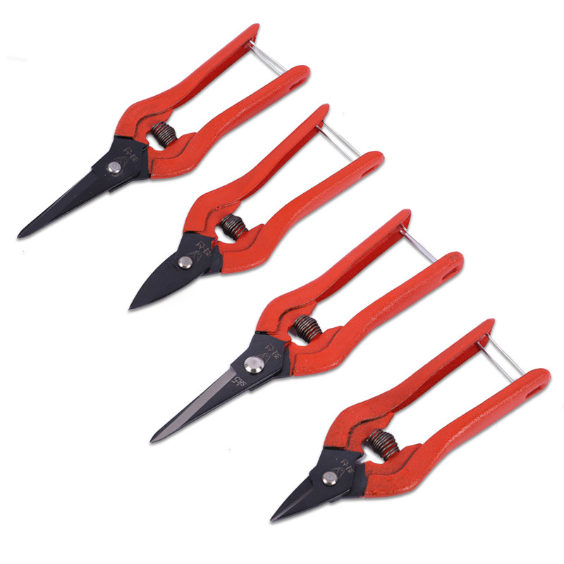 Korean Scissors Multi purpose Industrial Iron Sheet Electronic Scissors Manufacturer Wholesale Garden Spring Scissors Straight Head Pruning Scissors