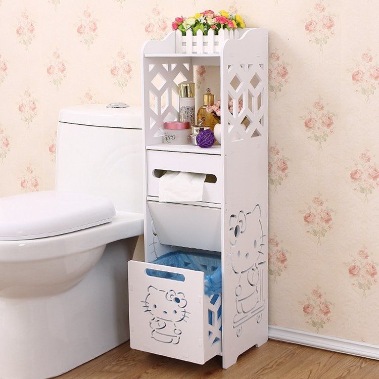 Bathroom side cabinet, bathroom standing cabinet, floor standing bathroom shelf, toilet side cabinet, narrow cabinet, toilet storage cabinet