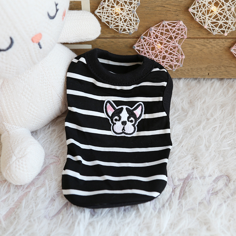 Petstyle Разноцветная полосатая лоскутная одежда для собак, милая хлопковая одежда для щенков, одежда для новорожденных кошек