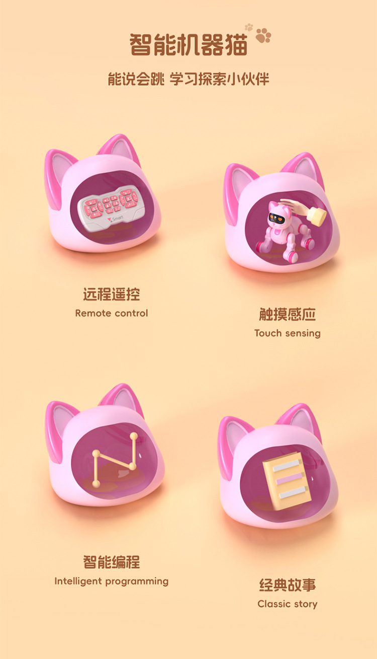 Intelligent remote control pet machine dog children's puzzle toy electronic machine cat little boy doll Year of the Horse gift