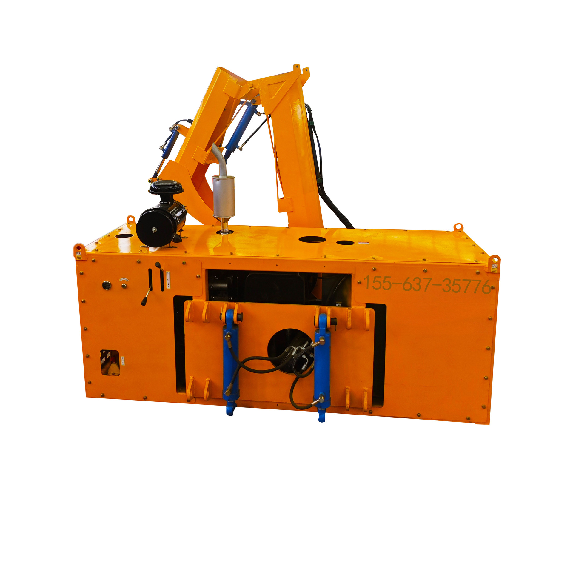 Multi functional car mounted snow thrower with front sweep and rear push, high-pressure airflow to assist in clearing snow and garbage together