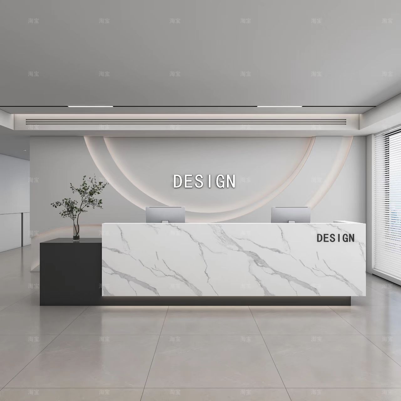 Стойка ресепшн Pingxuan Furniture современная лакированная
