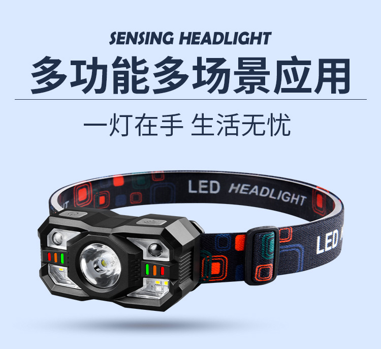 New LED Long Range Headlamp USB Charging Outdoor Night Fishing Headlamp Long Range Exploration Light Cycling Headwear
