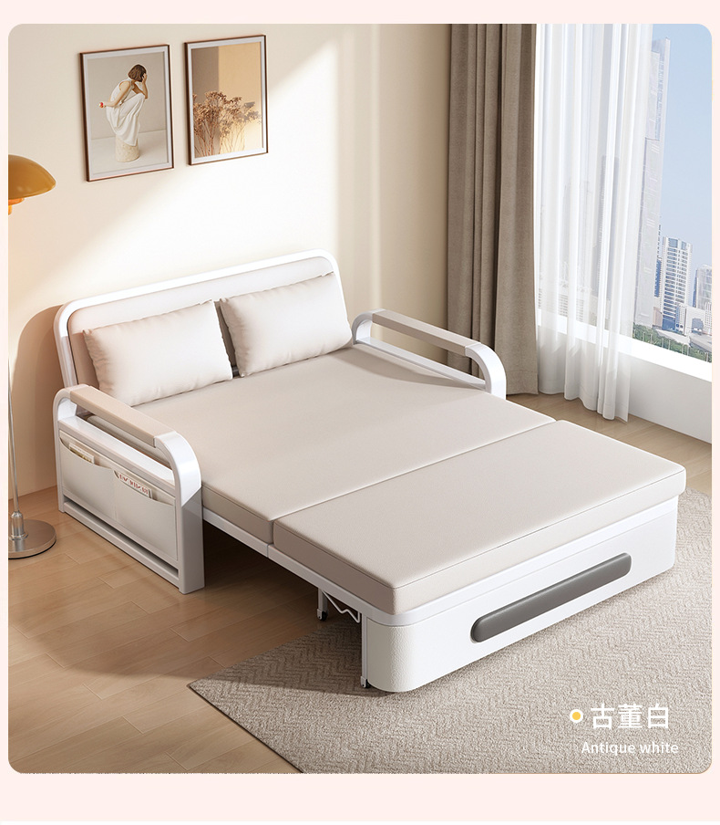 Folding sofa bed, dual-purpose sofa bed, living room multifunctional retractable bed, small-sized cat scratch leather sofa bed, bedroom bed