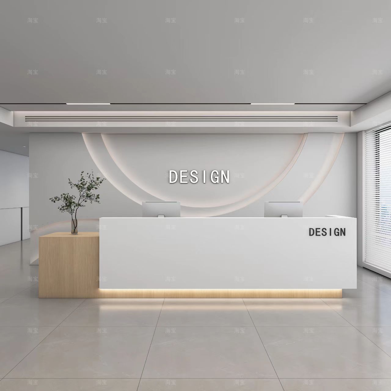 Стойка ресепшн Pingxuan Furniture современная лакированная