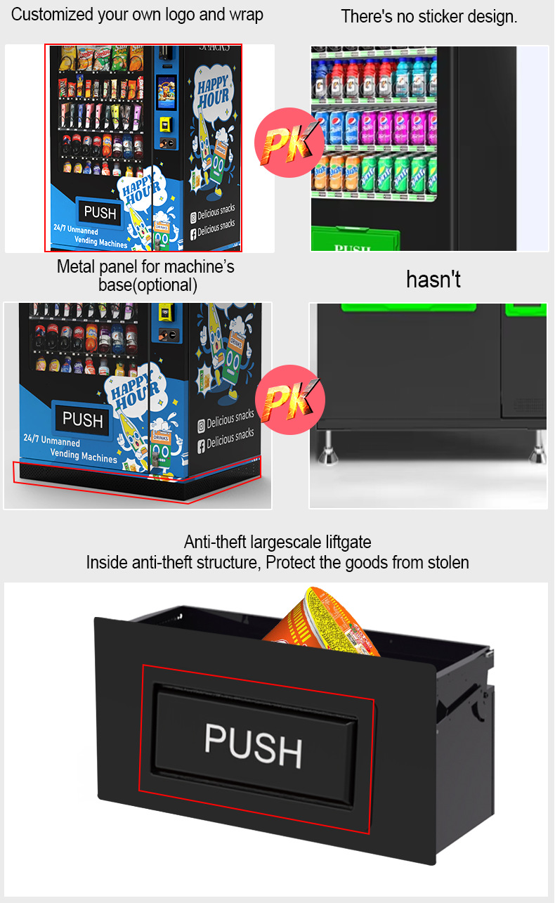 Export vending machine with 24-hour cooling, beverage vending machine, snack vending machine, self-service vending machine