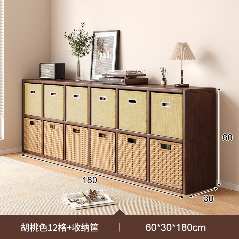 Solid wood bookshelf, floor to ceiling, household bedroom, bedside table, bookshelf, integrated sandwich, bedside storage cabinet, living room cabinet