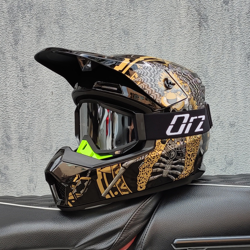 ORZ摩托车越野头盔男女山地自行车速降头盔儿童卡丁车ATV全盔四季