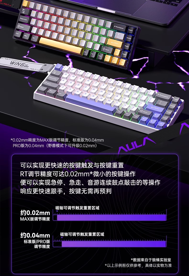 AULA狼蛛WIN60/68HE磁轴机械键盘电竞游戏专用客制化FPS无畏契约R