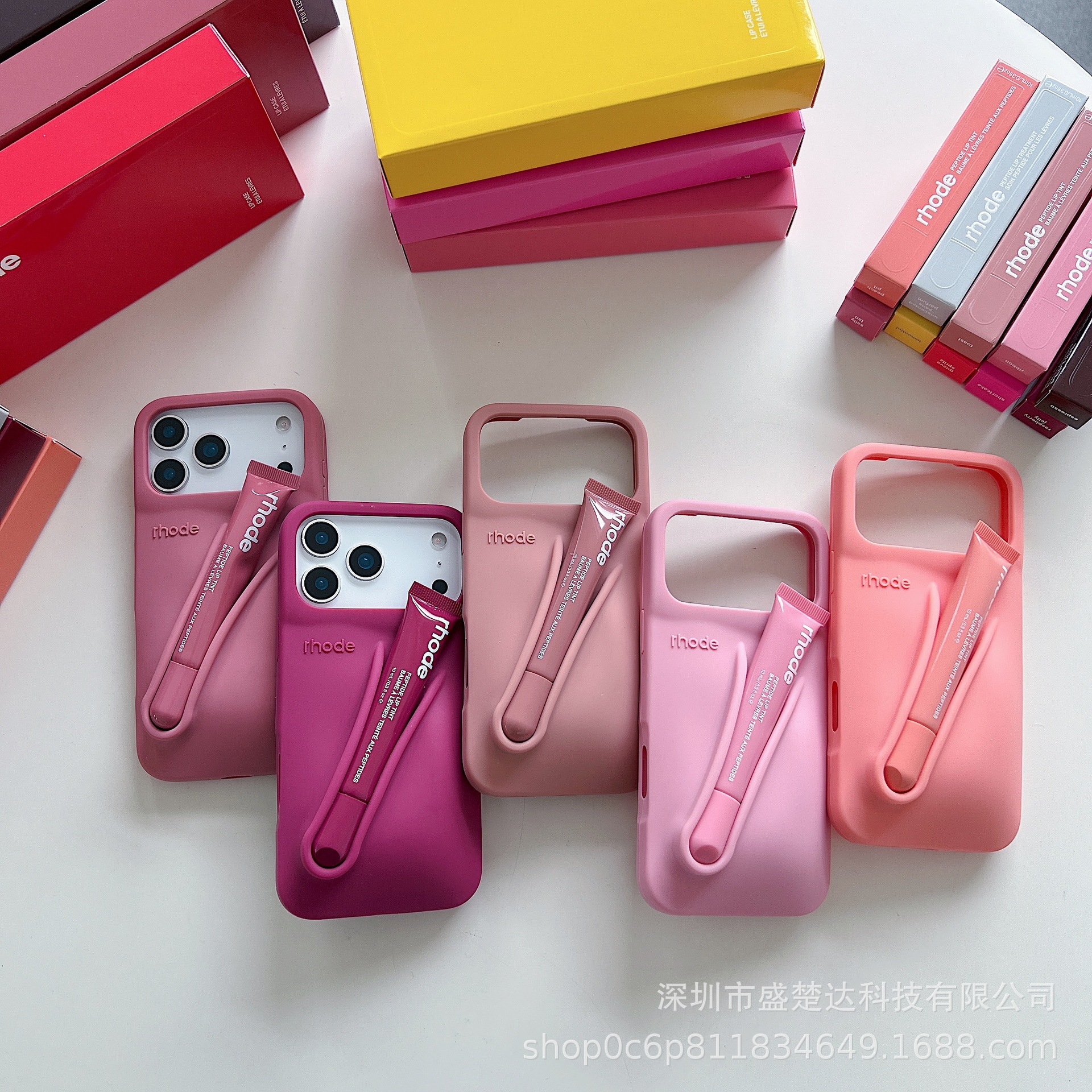 Foreign trade applicable iPhone 17 Promax Haley Rhode mouth red lip glazed silicone phone case 16p soft protective cover