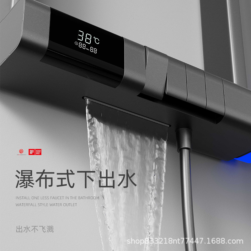 Dexiton 6090 Waterfall с наддувом Умный Постоянный термический дождь набор для душа спрей для головы серой домашний хранение в ванной комнате экран душа