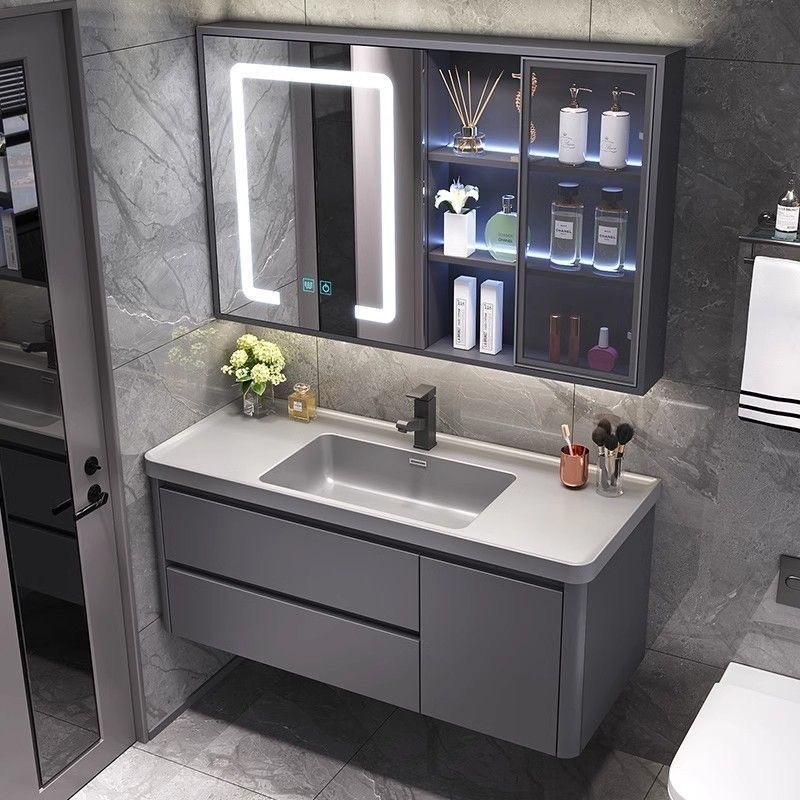 Light luxury washbasin, rock integrated basin, bathroom cabinet, ceramic integrated basin, minimalist washbasin cabinet, combination bathroom cabinet
