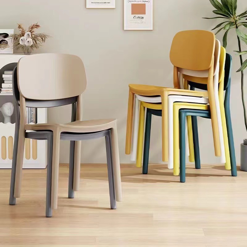 Light luxury backrest dining chair feels comfortable for home use, thick and comfortable for prolonged sitting, plastic stool, Nordic internet celebrity business dining table and chair