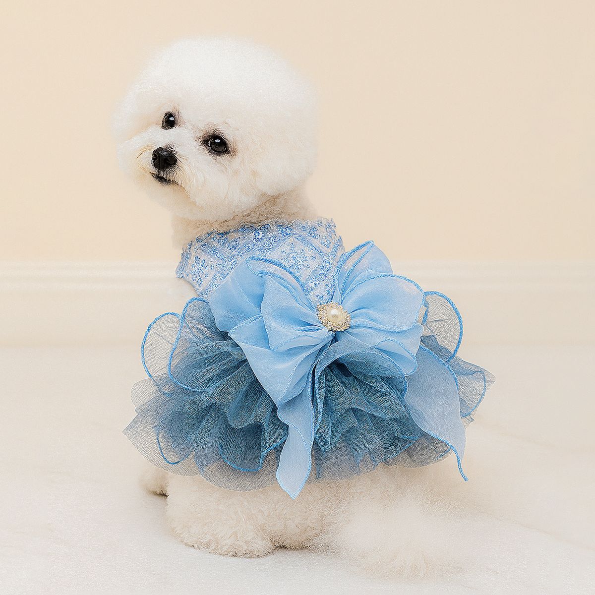 PETCIRCLE Одежда для домашних животных, одежда для собак, кошек, пышное синее свадебное платье Galaxy