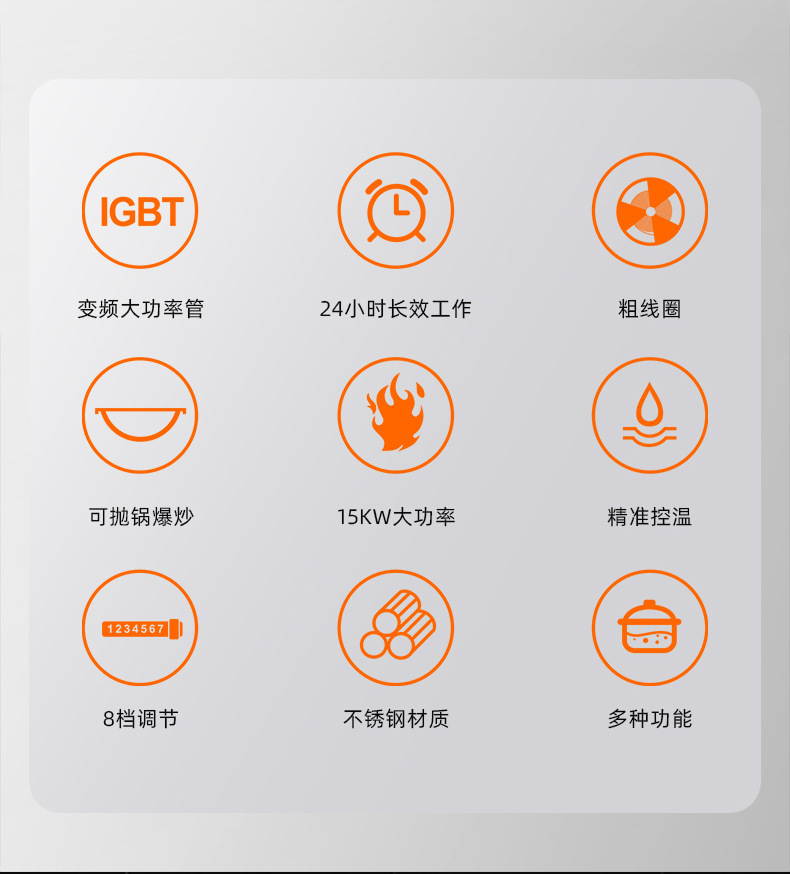 Commercial small stir fry stove, hotel restaurant, school cafeteria, electromagnetic stove 15KW30KW high-power double headed concave electromagnetic stove