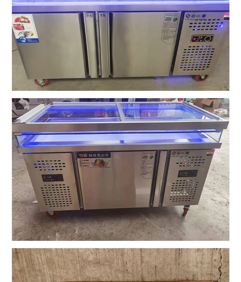 Seafood Ice Table Display Cabinet Refrigeration Refrigeration Commercial Fruit Picking Cabinet spray Refrigeration Display Cabinet Refrigerator Selection
