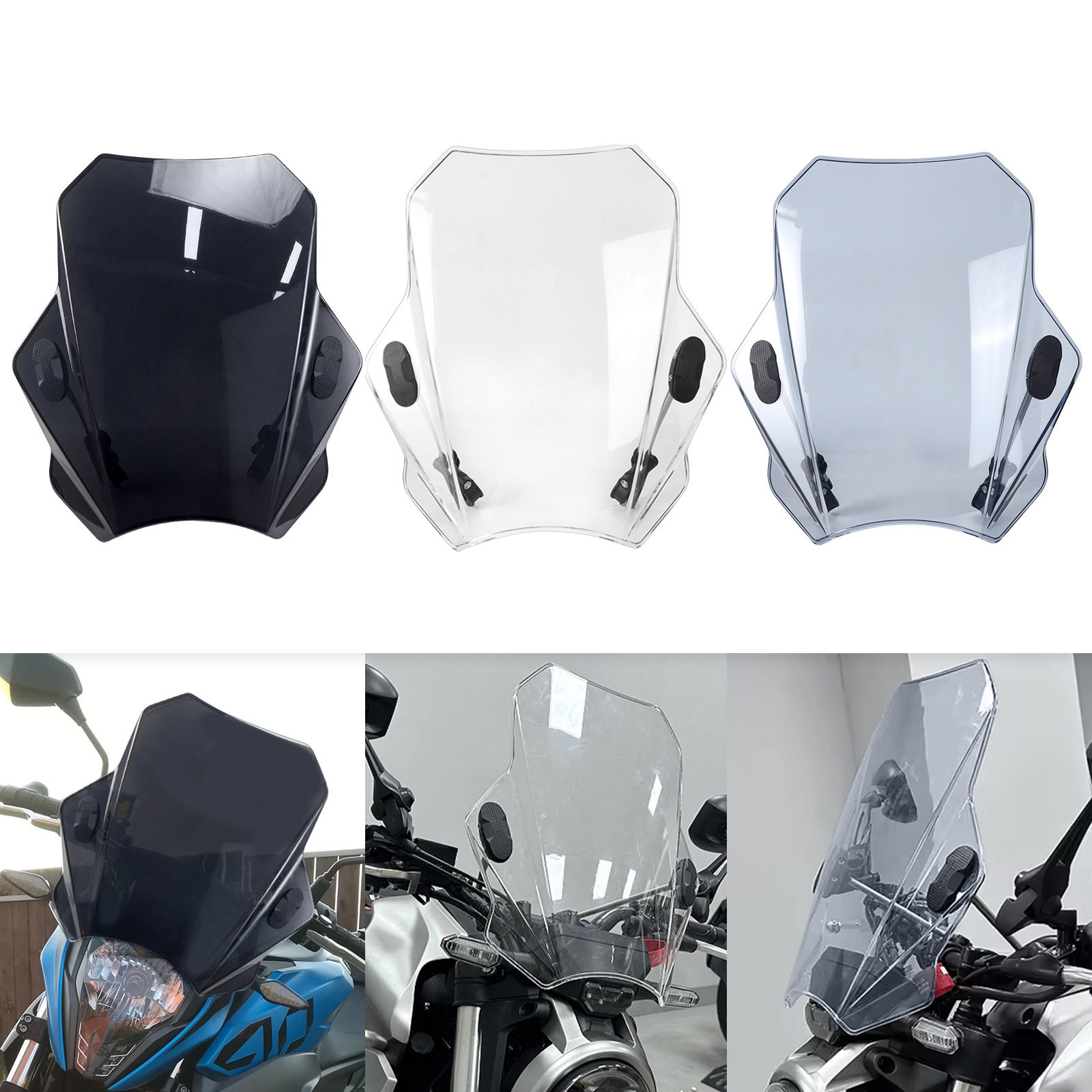 Подходит для лобового стекла Kawasaki Yamaha Honda Ducati Z900 Z1000 MT-09, лобового стекла уличного автомобиля